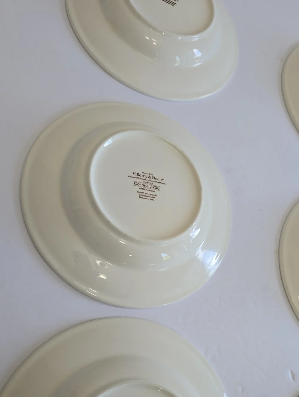Villeroy & Boch Set Of 6 Cortina 2700 Soup/Pasta Bowls Vitro Porcelain White